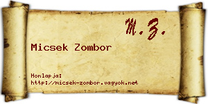 Micsek Zombor névjegykártya